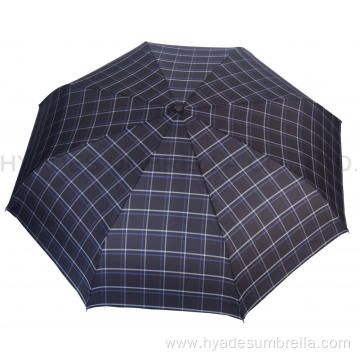 Windproof Check Print Mens Folding Umbrella